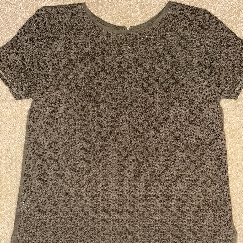 LOFT Green Fitted Short Sleeve Tee